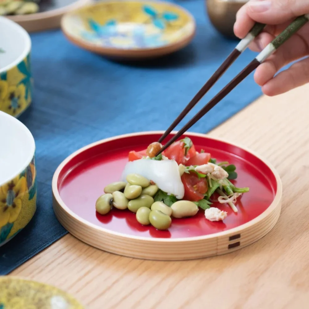 Magewappa KURIKYU Bentwood Japanese Small Wooden Plates Set of 5 W/Forks…